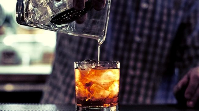 blantons single barrel bourbon on glass