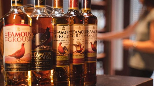 famous grouse blended scotch whisky bottles