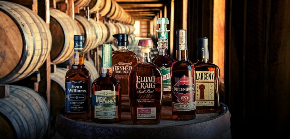heaven hill bourbon bottles and barrels