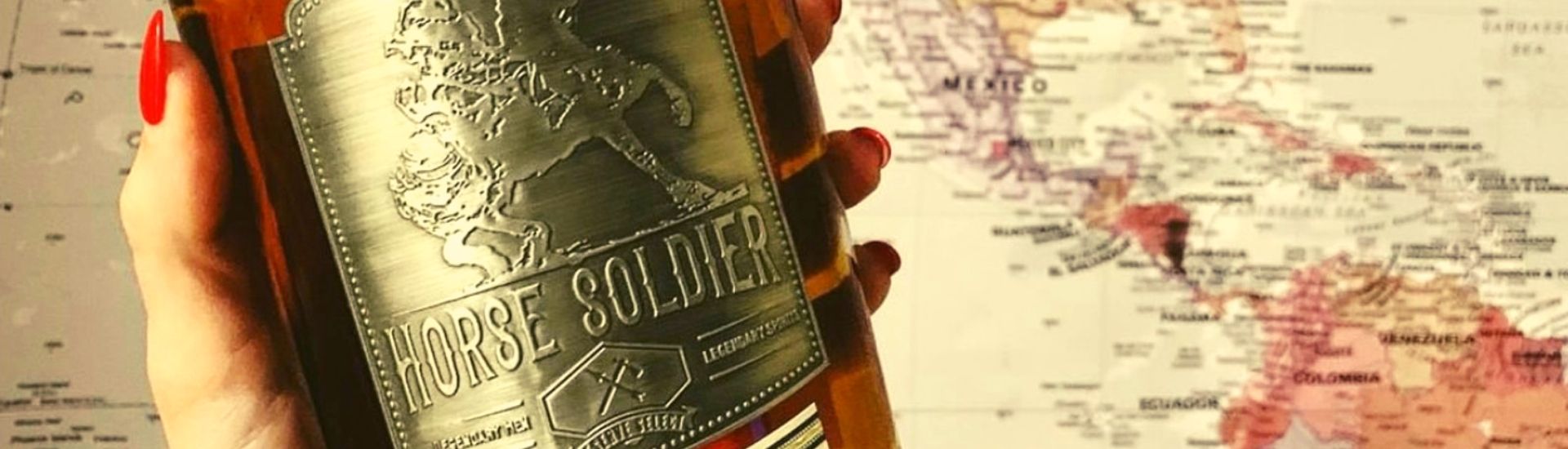 horse soldier bourbon bottle on hand
