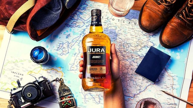 jura journey whisky bottle on table