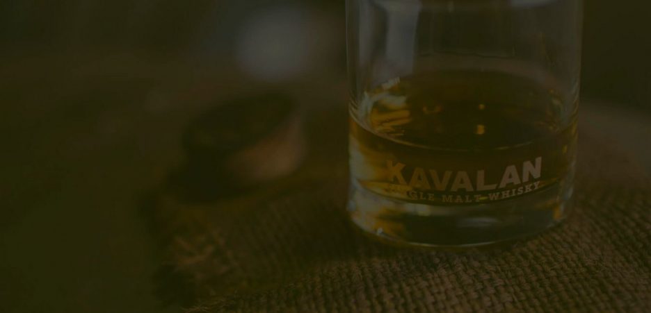 kavalan whiskey on glass