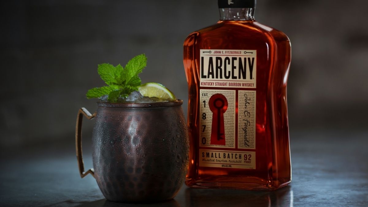 larceny 92 proof bourbon with glass