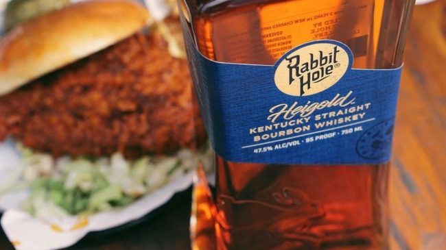 rabbit hole heigold bourbon with burger