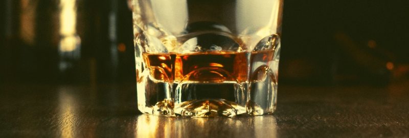 scotch whiskey on glass